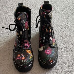 Madden Girl Multicolor Floral Combat Boots